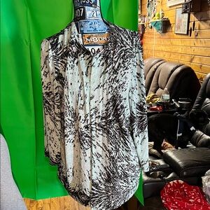 Alex Evenings Black and White Patterned Shirt